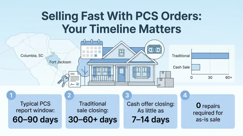 Selling a House Near Fort Jackson With PCS Orders - Timelines