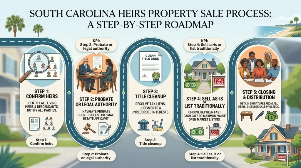 How to Sell Heirs Property in South Carolina - Sale process - step by step